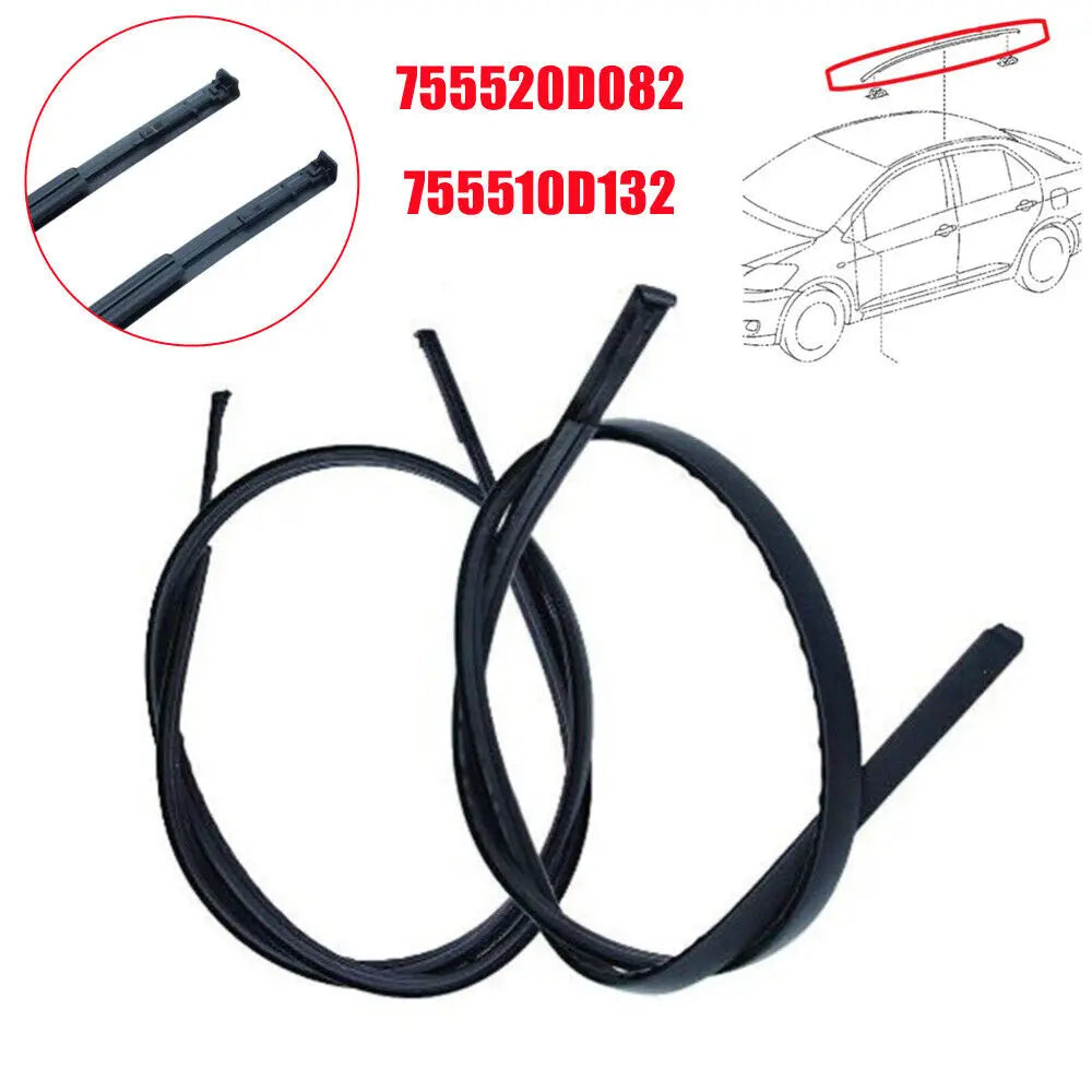 1.57cm For Toyota Yaris Hatchback 2014-2018 755520D082 755510D132 Pair Side Car Roof Drip Finish Moulding Seal Strips Trim Parts Quake Default Title