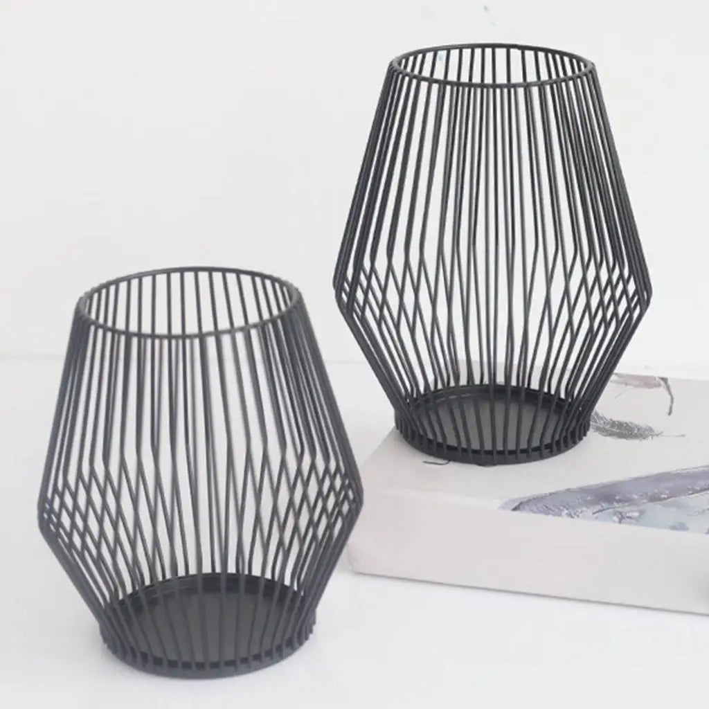 Iron Votive Candle Holder Mesh Lampshade Tealight Holder for Pillar Candles Centerpiece Decor for Wedding Party Quake 14x16cm
