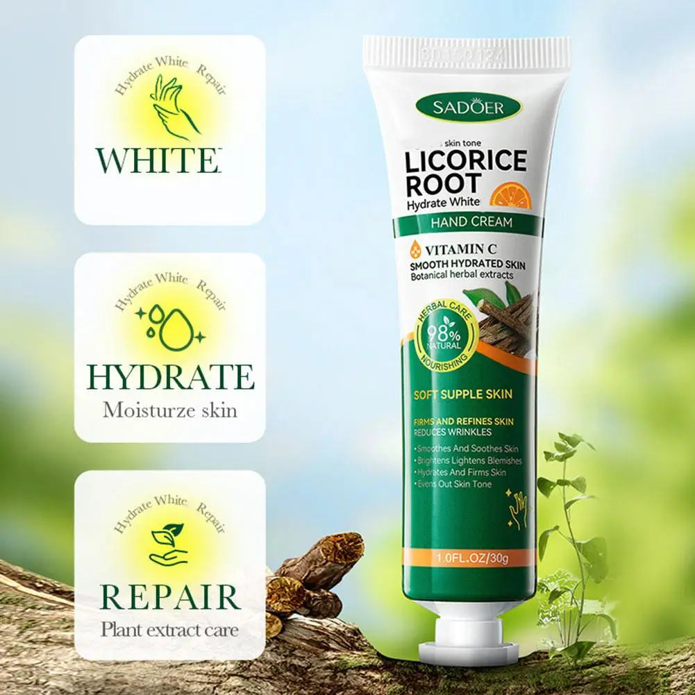 1/3/5/10 pcs SADOER Liquorice Whitening Hydrating Hand Cream with plant Essence Moisturizing Nourishing Brightening Hands Care Quake