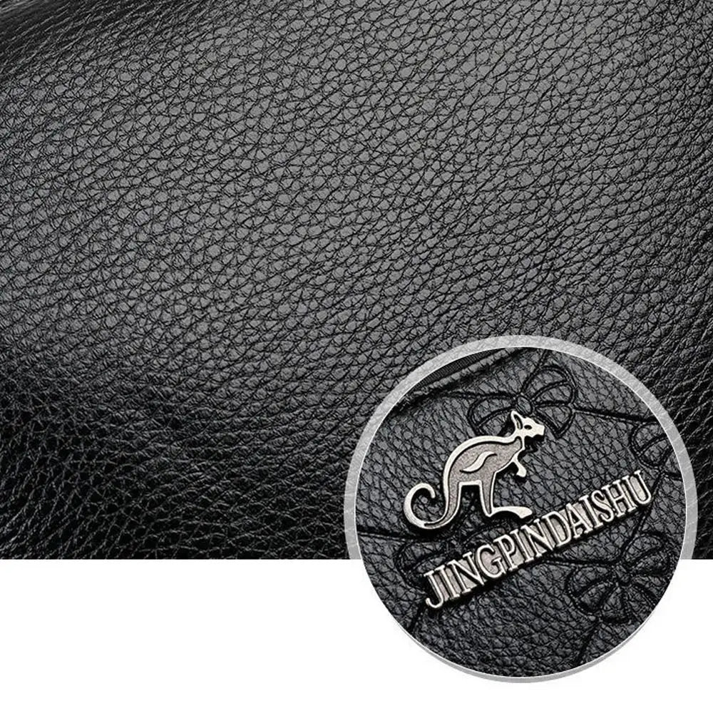 Elegant PU Leather Buying Vegetable Bag Large Capacity Black Middle-aged Mother's Bag Multi-layer Shoulder Messenger Bag Woman Quake