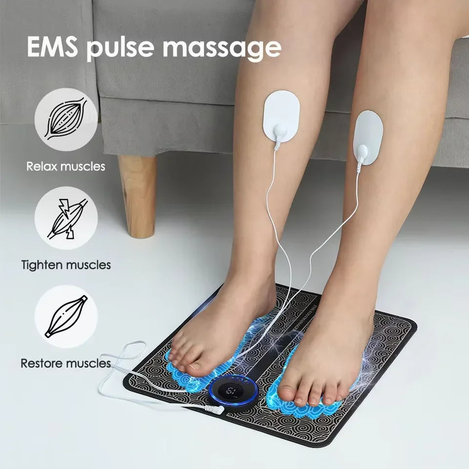 Foot Massager Stimulation Pad Electric Foot Massage With Remote 8 Mode 19 Levels of Strength Lightweight Relieve Foot Pressure Quake