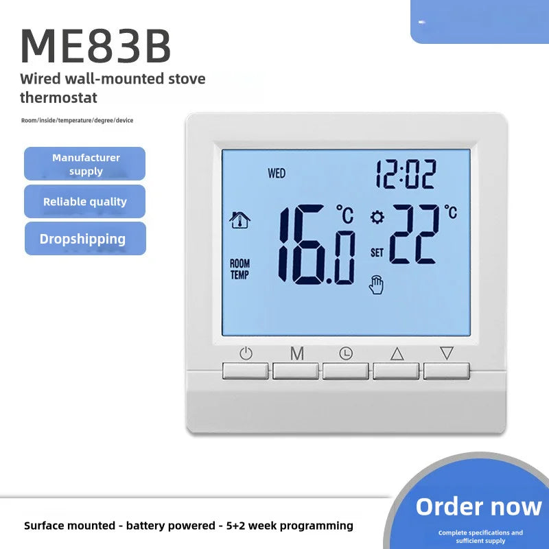 Programmable Temperature Controller Room Thermostat Digital LCD Display Touch Screen Controller Floor Heating Gas Boiler Quake