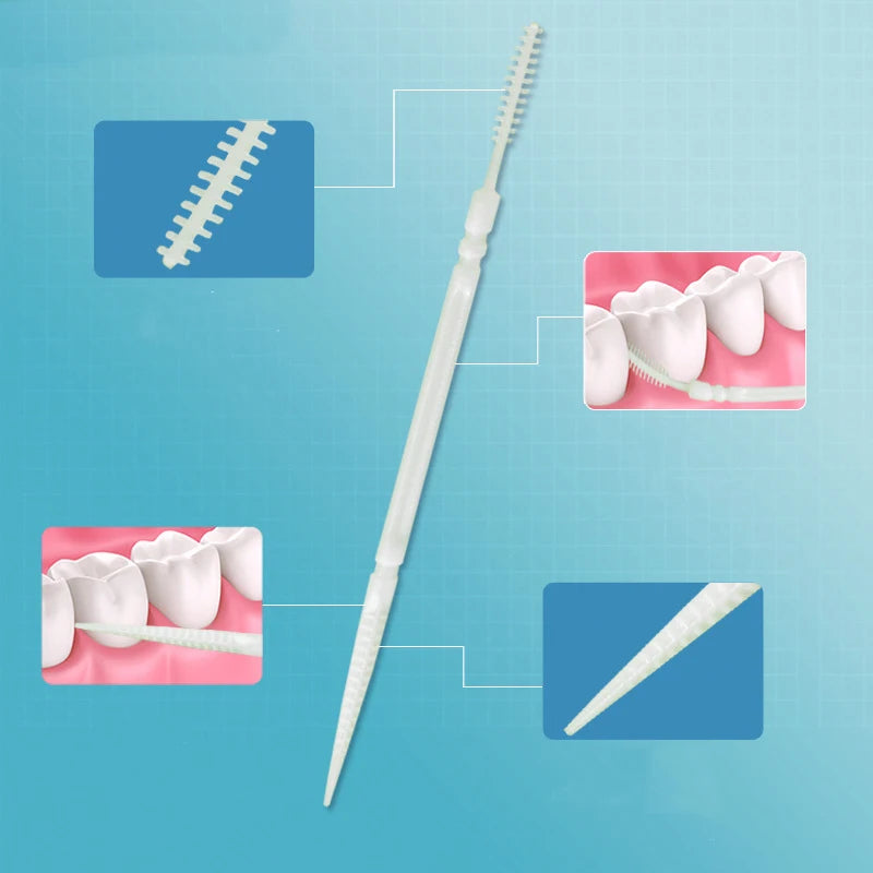 100pcs/box Double Head Plastic Toothpick Oral Care Disposable Household Hotel Dental Floss Interdental Teeth Stick Brush Random Quake