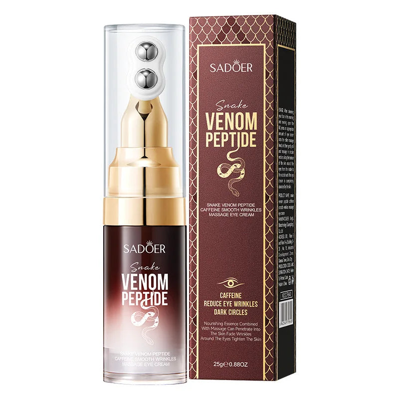 SADOER Snake Venom Peptide Caffeine Anti Wrinkle Massage Eye Cream Anti Dark Circles Anti-Aging Moisturizing Eyes Skin Care Quake 1pcs