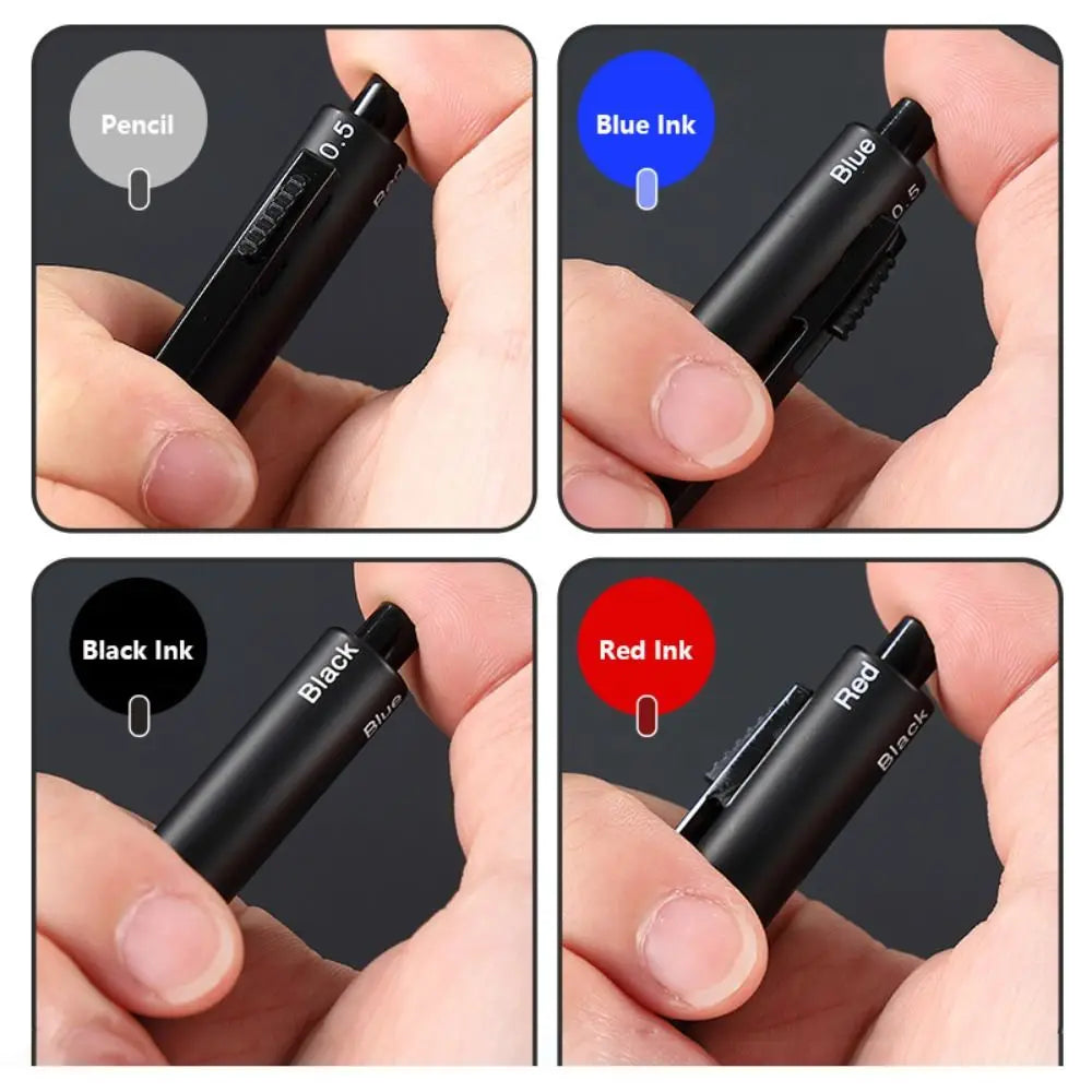High Quality Metal Gravity Sensor Pen 4 in 1 Press Type Multi-Function Gel Pen 3Colors Ballpoint Pen Student Gift Quake