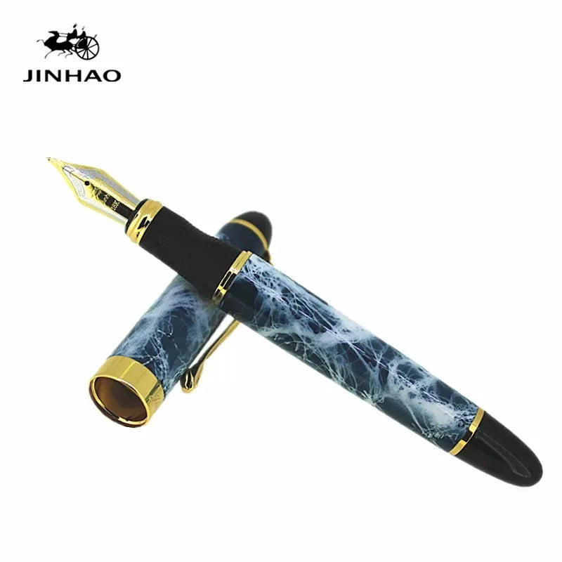 New jinhao x450 Luxury High Quality Metal Black Ink Fountain Pen 0.5 mm Nib Pens School & Office Supplies Gift Quake