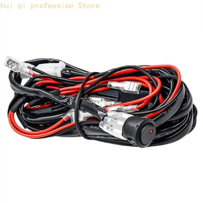 ATV Motorcycle Cable Wire Harness Switch LED Lamp Spotlights Headlamp On-Off Compatible For Car Boat Truck H8WE Quake four lights CN