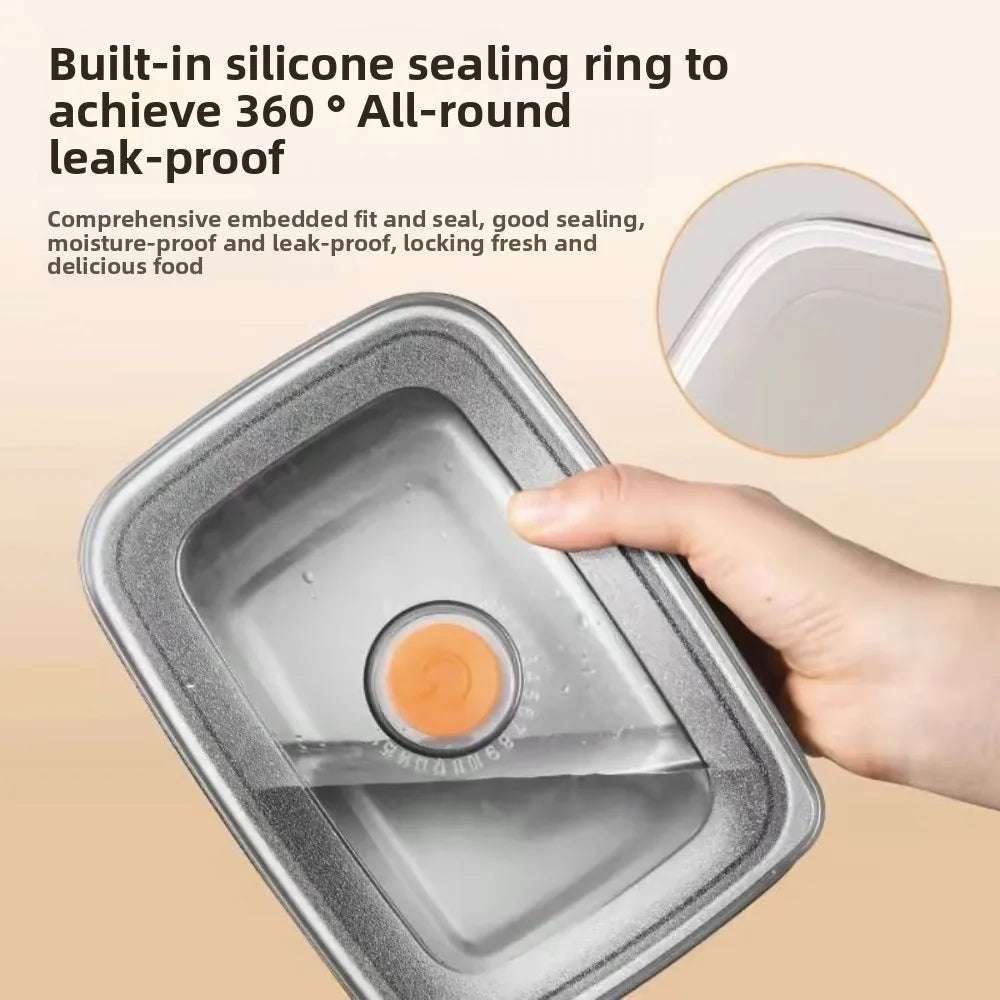 New Stainless Steel Camping Lunch Box Sealed Large Capacity Bento Box Leak-proof Refrigerator Freezer Storage Box Camp Supplies Quake