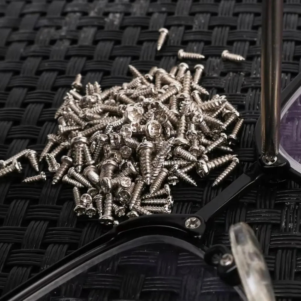 Micro Self-tapping Wood Screws Set M1/M1.2/M1.4/M1.7 Phillips Head Pan Screw Sunglasses Watch Car Electronic Repair Screws Kit Quake