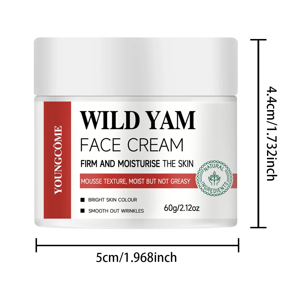 YOUNGCOME Anti-aging Wild Yam Cream with Yam Extract Suitable for All Skin Types Soothing and Moisturizing Skin Care for Women Quake 60G