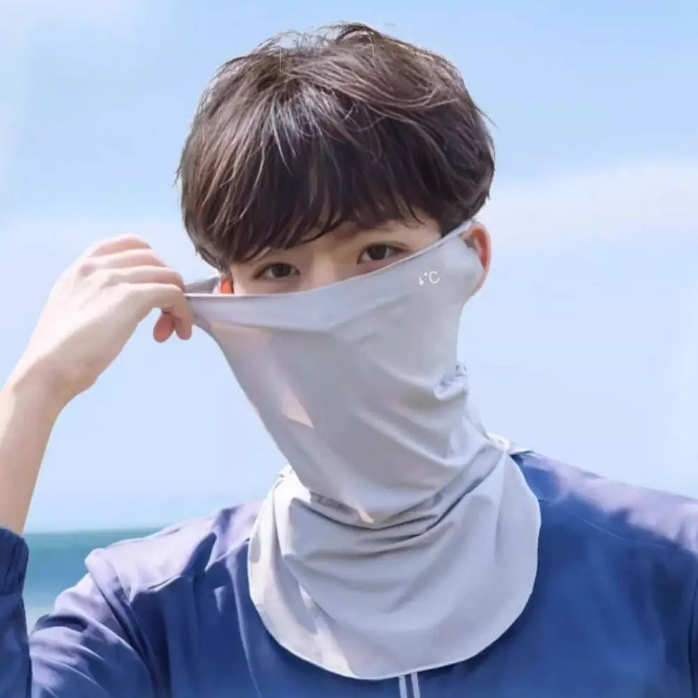 New UPF50+ Ice Silk Mask Quick Drying Anti-UV Sun Protection Mask Breathable Polyester Sun Protection Scarf Cycling Quake