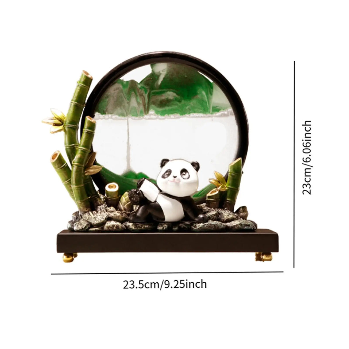 Quicksand Decor Panda Statue Creative Art Decor for Bookshelves Quake