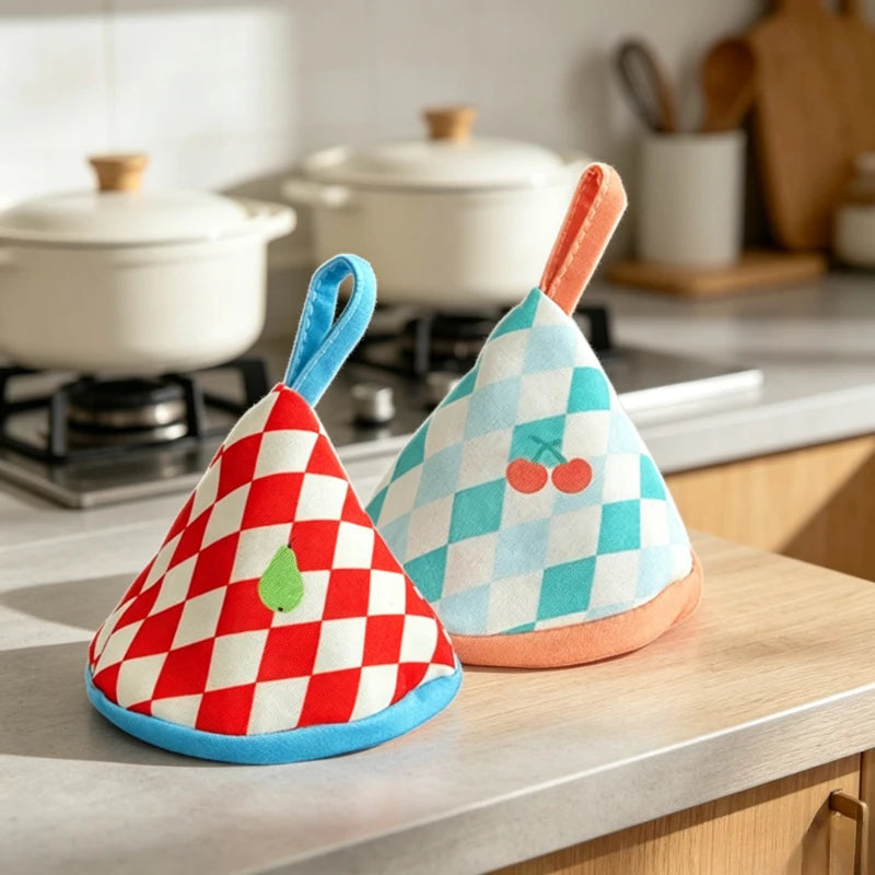 Triangle Anti Scald Pot Ear Sleeve Cute Heat Insulation Cap for Cast Iron Casserole Kitchen Pot Handle Protective Cover Quake