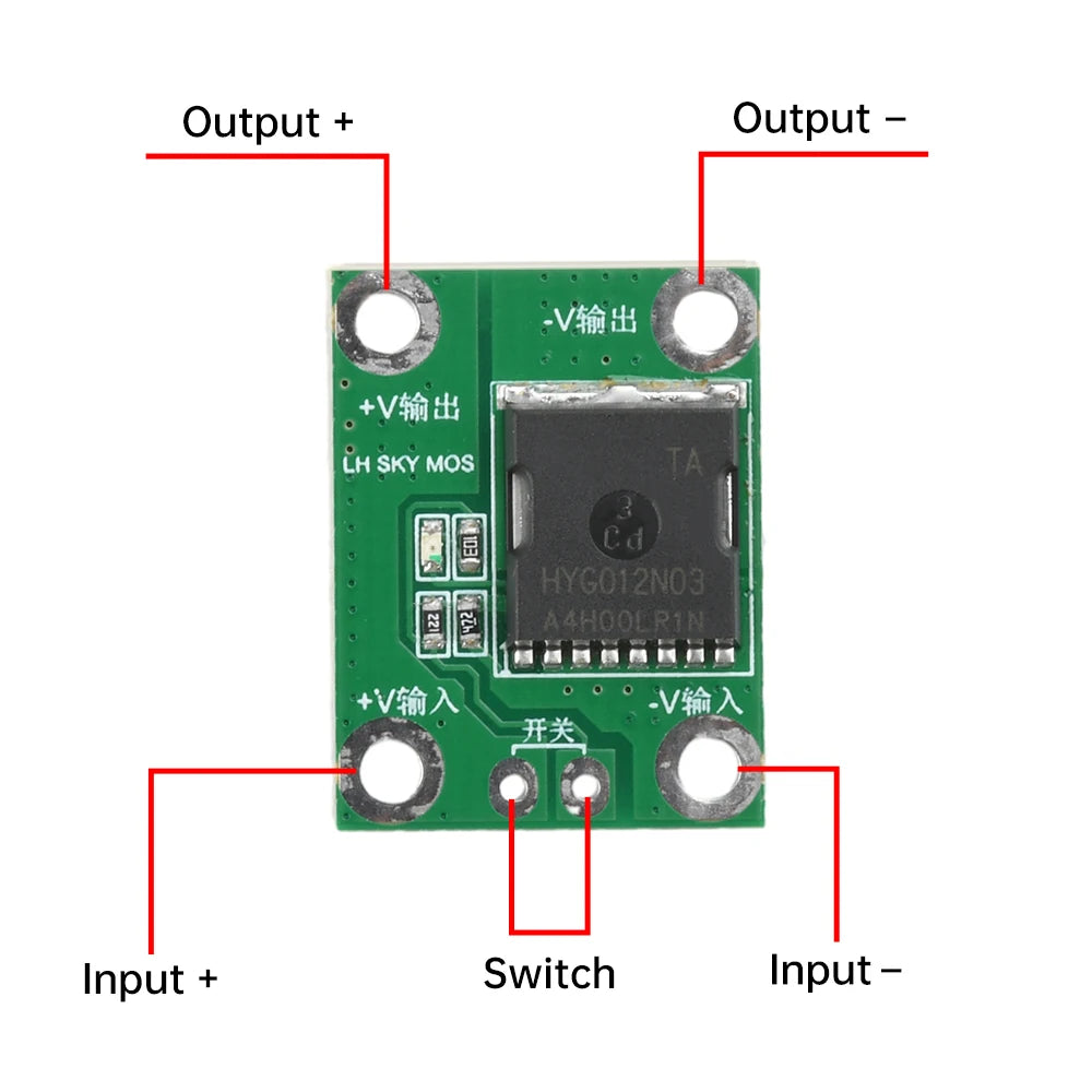 20A 50A 100A 5-26V High Power MOS Trigger Switch Driver Module Field Effect Tube PWM Regulation Electronic Switch Control Quake