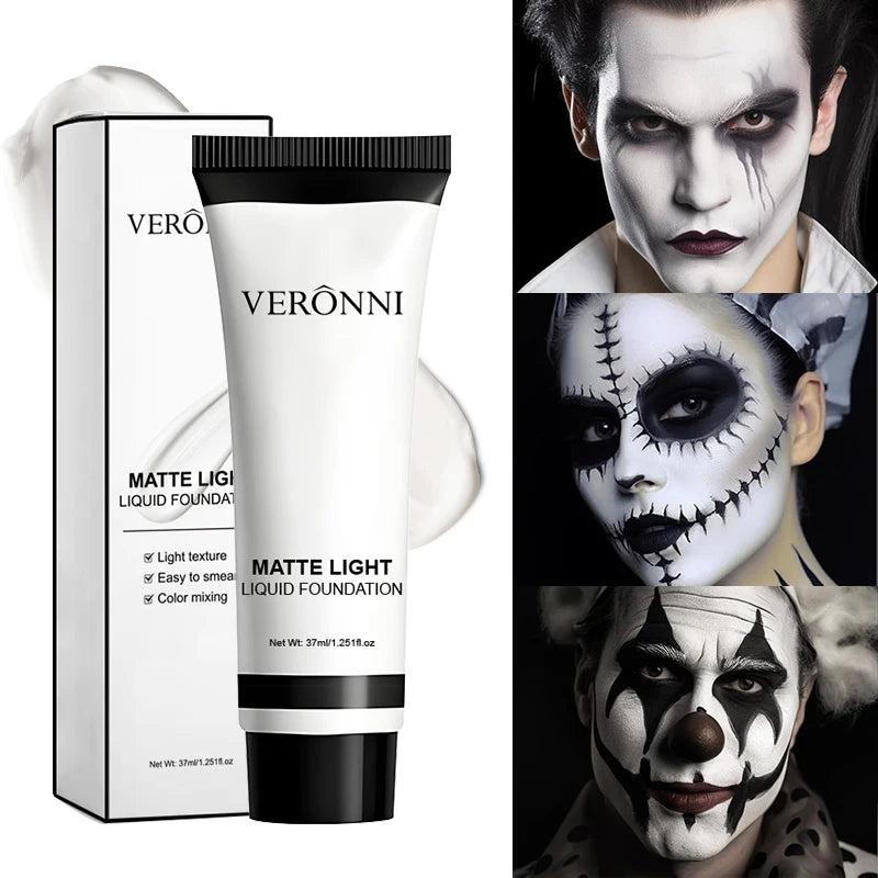 Halloween Pure White Makeup Foundation Mixable Pure White Foundation Adjuster Concealer Face Paint Makeup Clown COS Carnival Quake