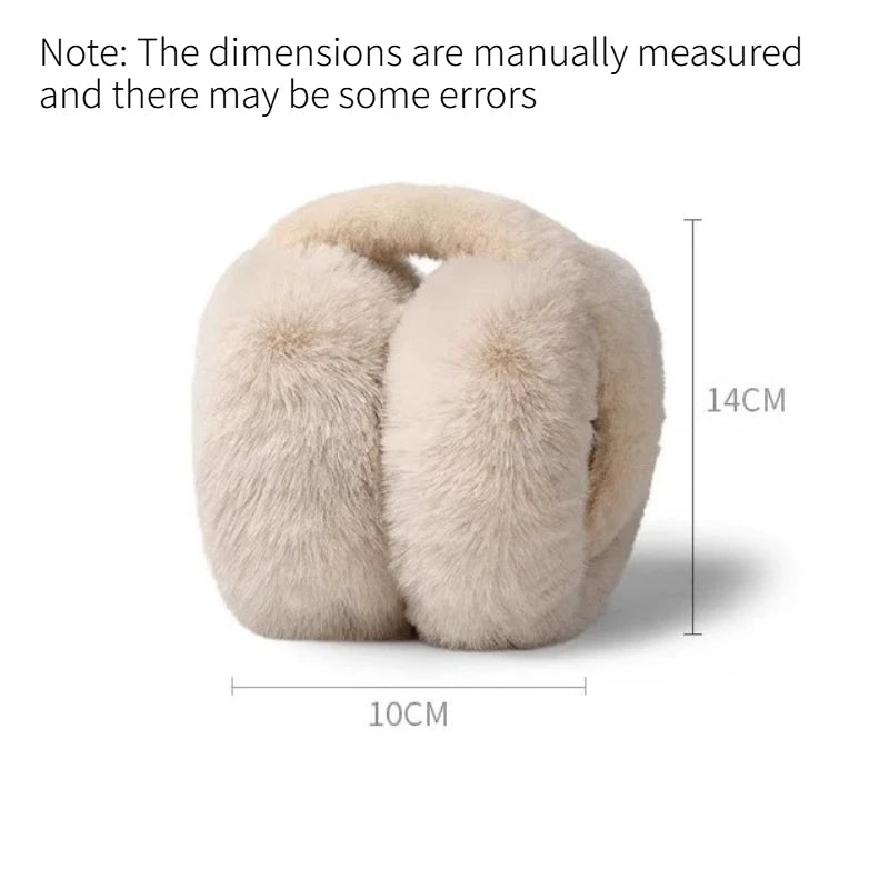Foldable Plush Winter Earmuffs for Women Soft Warm Ear Covers Fashion Ear Warmers Cold Protection Ear Muffs for Students Outdoor Quake A