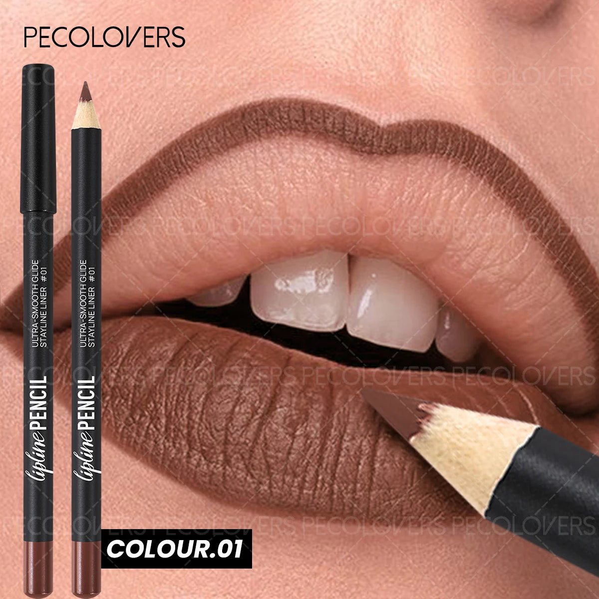 1PC Lipliner Lipstick, Plump and Charming Lips, Nude Brown, with A Variety of Makeup, Lip Cosmetics Quake 01