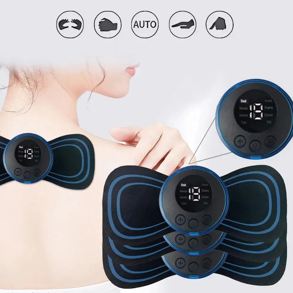 2/3/4 Pcs Smart Electric Neck Massager Set Cervical Patch 8 Modes 19 Levels Intensity Home Use Massage Tools for Relieve Fatigue Quake