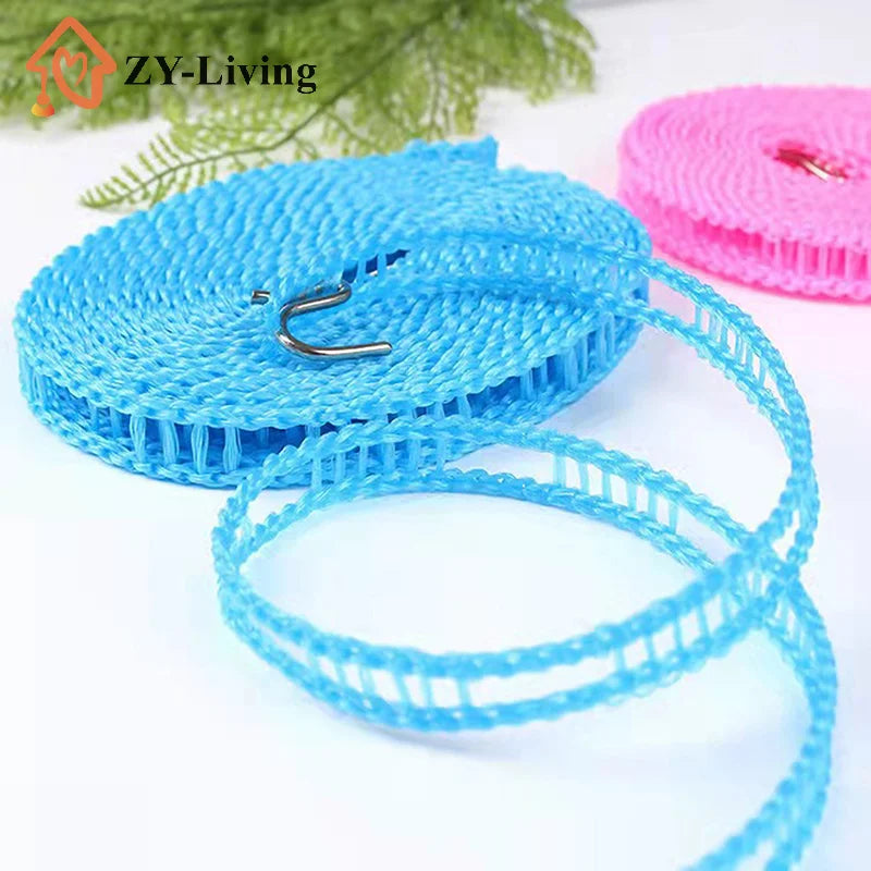 5/10Meters Portable Clothesline for Outdoor Indoor Home Travel Air Drying Rack for Clothes , Windproof Quake