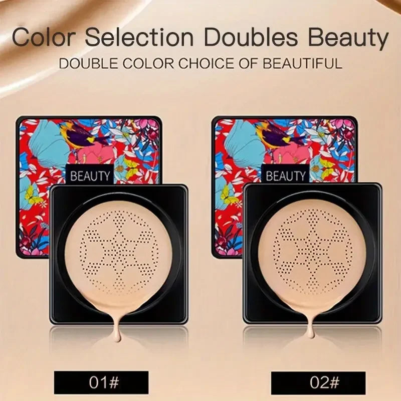 Mushroom Head Air Sponge BB Cream Foundation,Full Coverage, Long-lasting Moisturizing,Concealer Base Makeup,Natural Nude makeup Quake