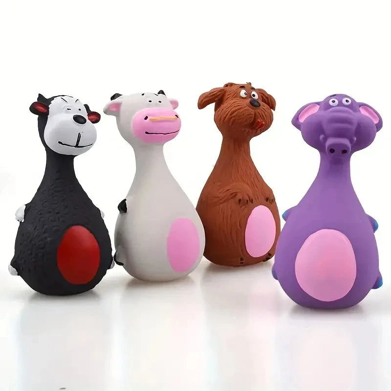 Soft Rubber Chew Toys Four Styles Squeaky Interactive Throwing Toys Cute Fun Pet Toys Quake