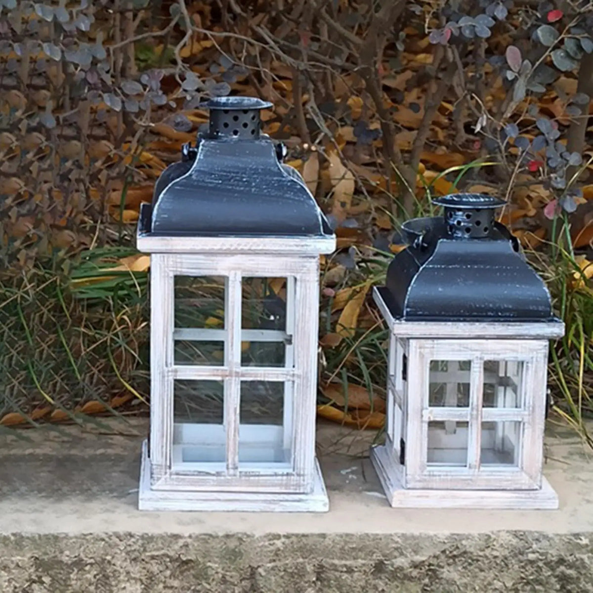 Traditional Wooden Lanterns Candle Holder Wedding Centerpiece White Wind Lantern Quake