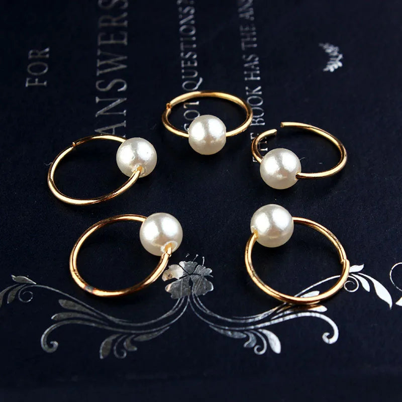 Star Dreadlock Beads Cuffs & Rings 5-Pack | Braid Hair Jewelry