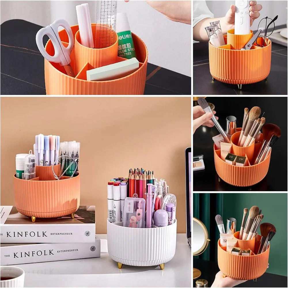 360° Rotate Makeup Brush Holder Organizer, Makeup Organizers Countertop, Makeup Organization and Skincare Storage for Vanity Quake