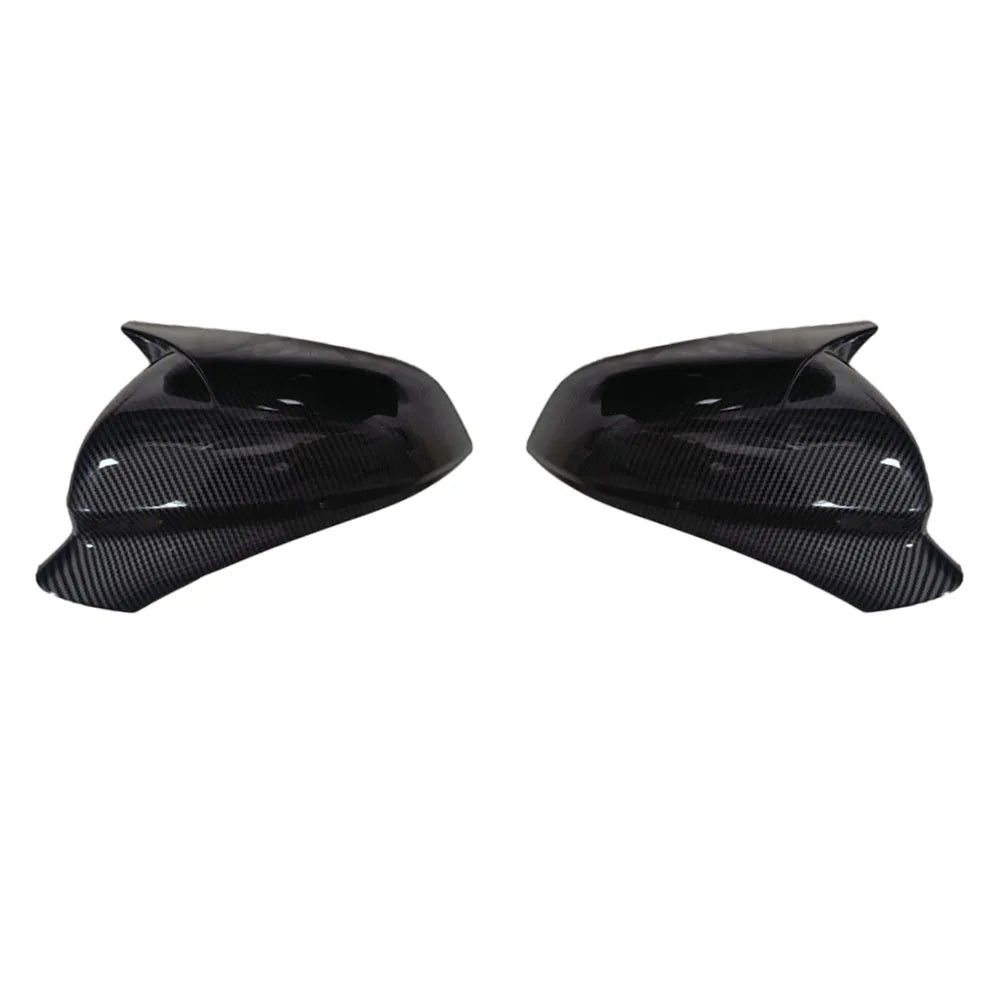 Self-Adhesive Stick On Horn Style Side Mirror Cover Trim For Seat Leon MK4 Cupra Formentor 2020-2024 Gloss Black Pair Quake