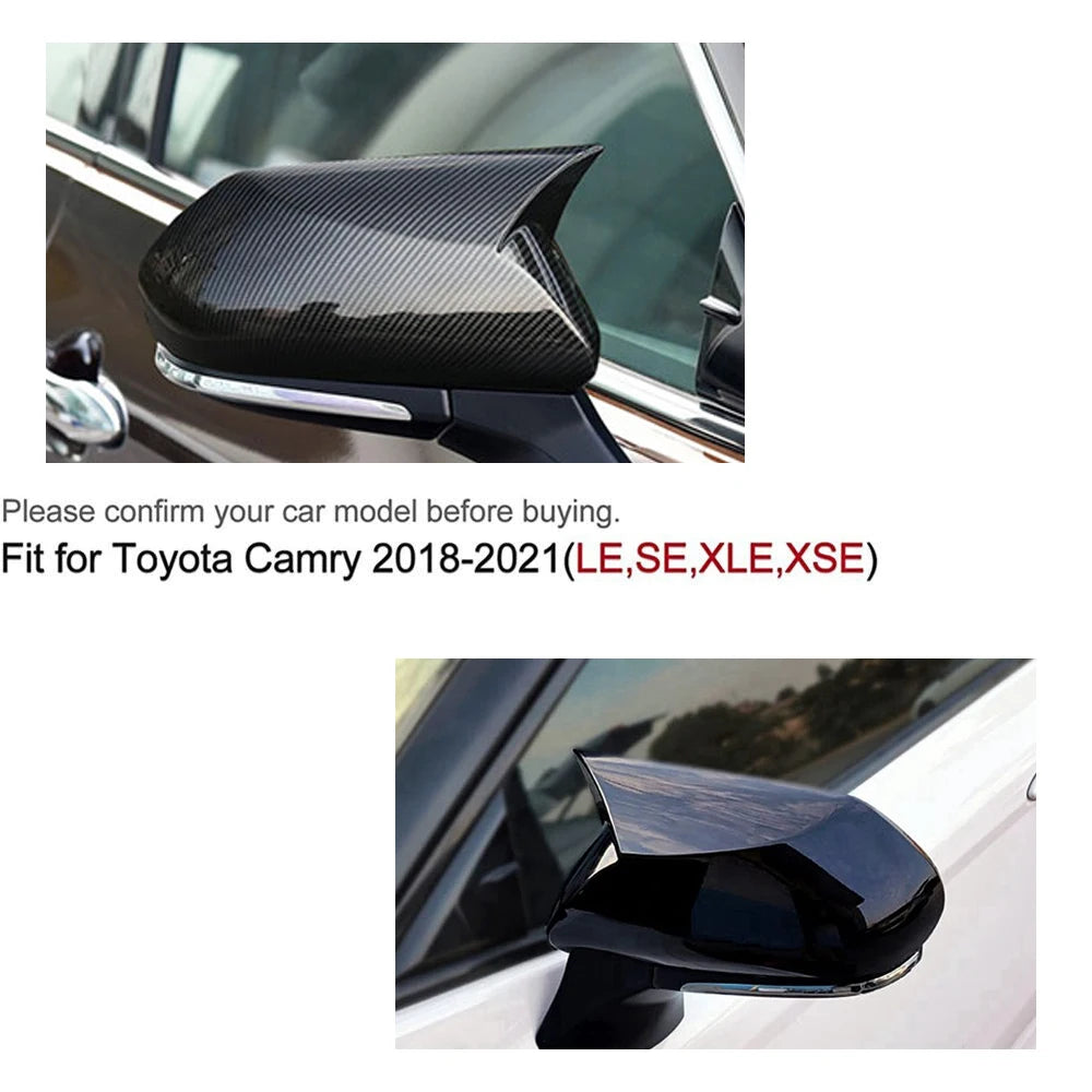 For Toyota Camry CHR Avalon BZ3 2018-2023 Car Rearview Side Mirror Cover Wing Cap Exterior Door Rear View Case Trim Carbon Look Quake