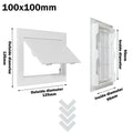 Universal White Access Panel Door Plastic Removable Inspection Hole Opening Flap Cover Plate Doors Wall Ceiling Quake 100x100mm