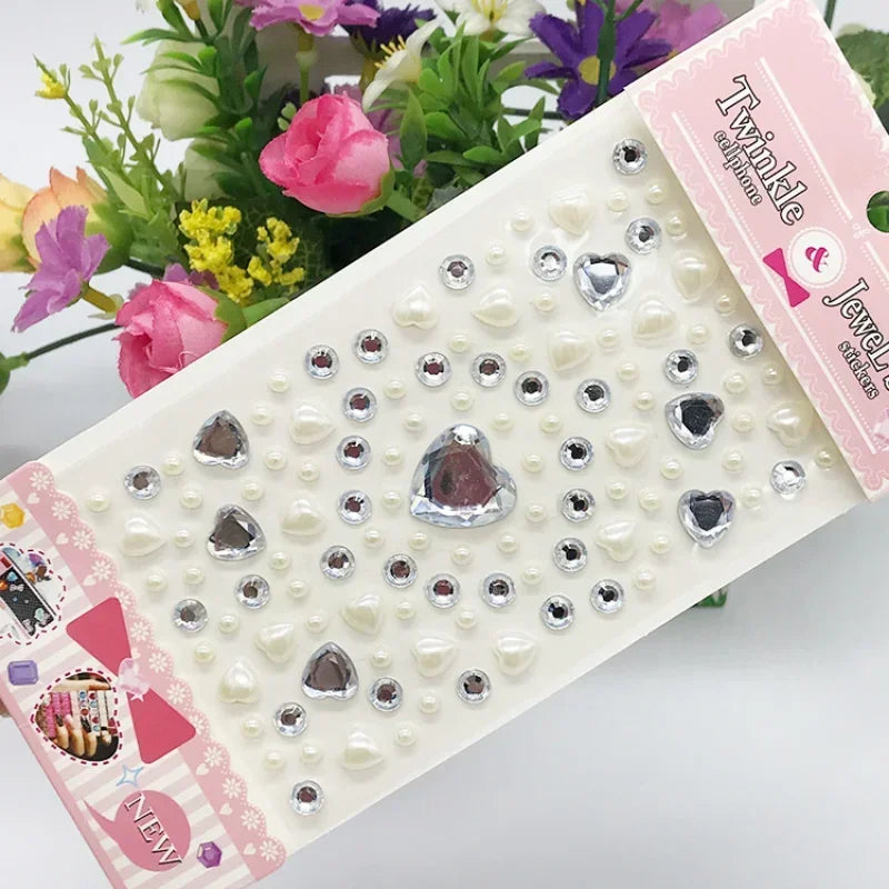 Rhinestone Crystal Face Stickers Diamond Face Makeup DIY Decoration Disposable Acrylic Tattoo Stickers Drill Phone Eyes Sticker Quake