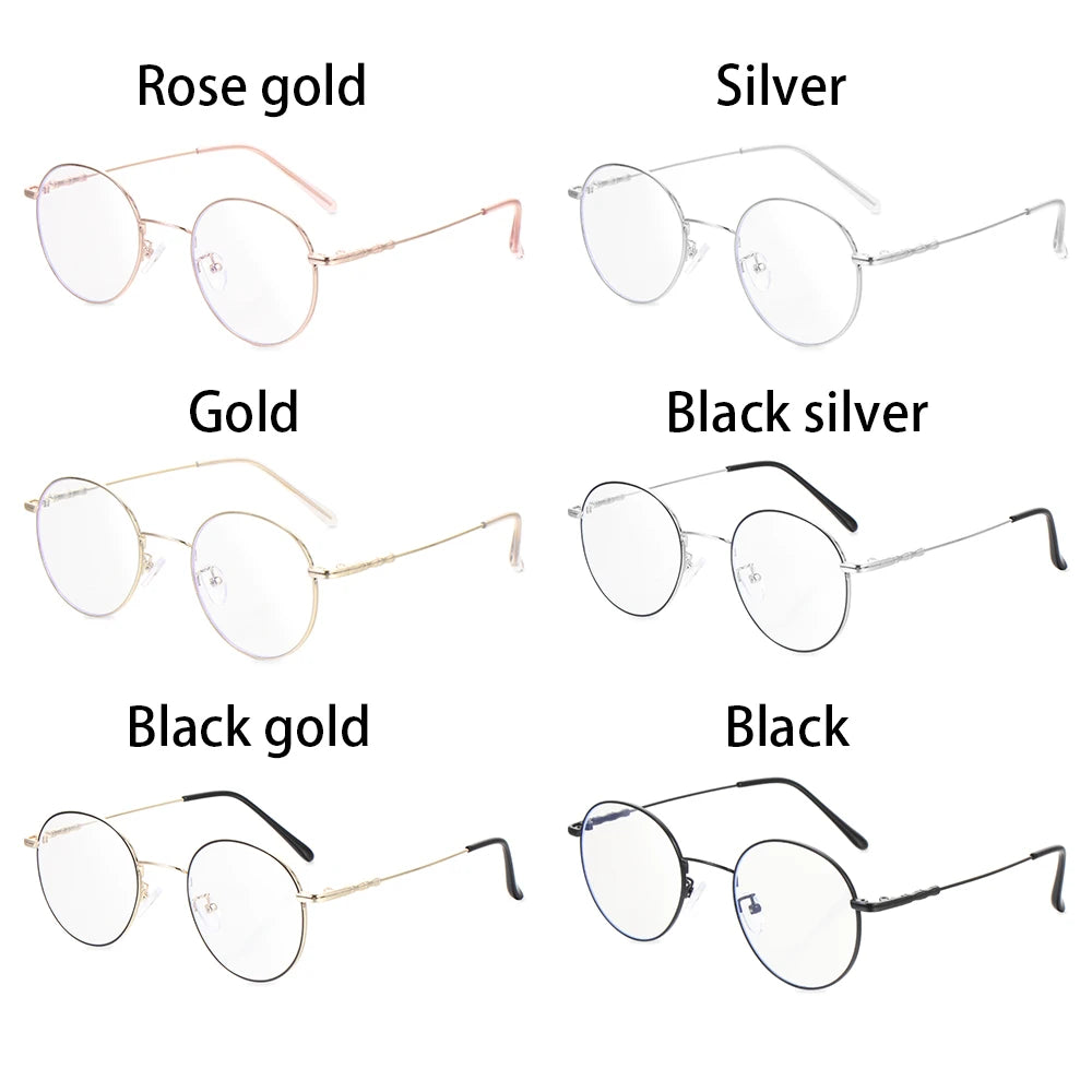 High-definition Blue Light Blocking Glasses Women Men Fashion Classic Metal Round Computer Goggles Anti Blue Rays Nerd Eyewear Quake