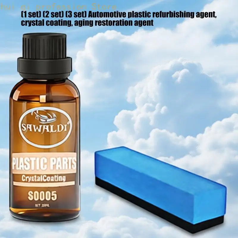 Plastic Trim Restorer for Vehicles, 30 Coating Bottle and Applicator Sponge for Exterior Plastic Care Use H8WE Quake