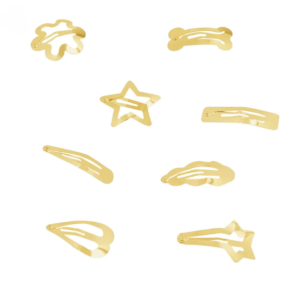 3pcs/bag Silver Gold Star Y2K Metal Metal Edge Clip Women Girls Hair Clips Snap Clip Barrettes Hair Jewelry Bobby Pins Headdress Quake
