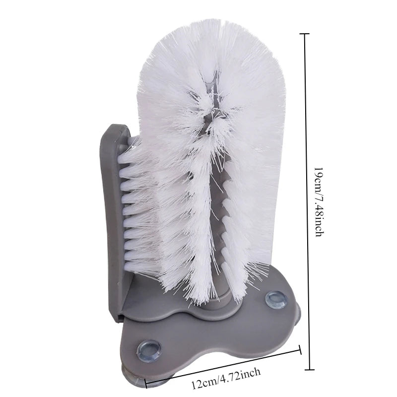 Creative Wall Suction Lazy Automatic Cup Brush Glass Cleaning Brush Quake transparent 19x12cm