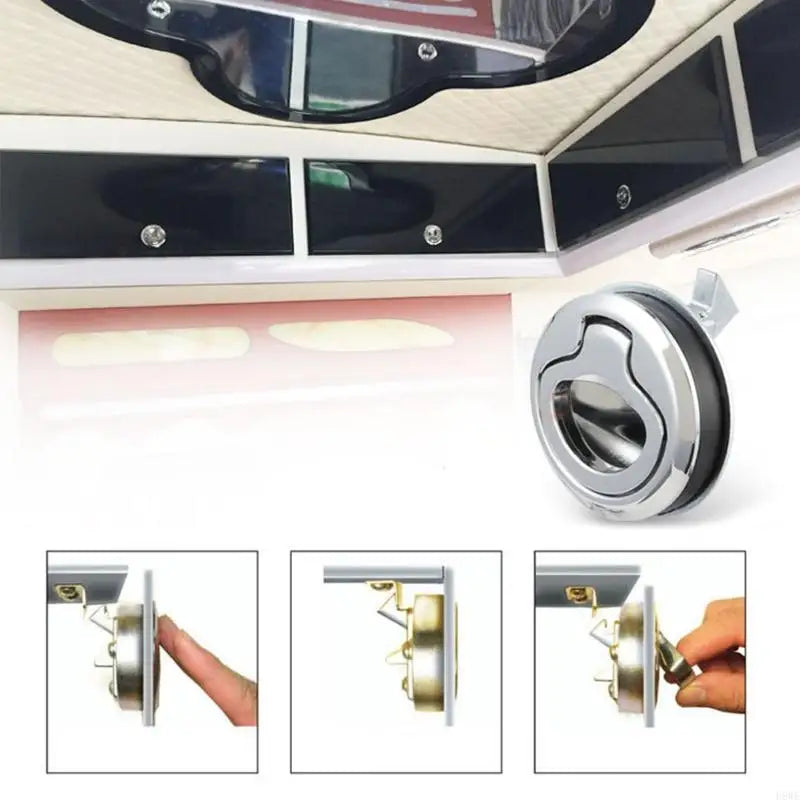 H8WE Flush Door Pull for Hatch Slam for Latch Embedded Pulling Ring Lock Marine Deck Cabin Hardware Boating Equipment Quake