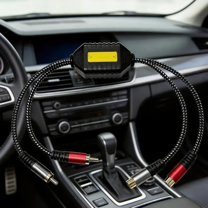 Mini Ground Looping Noise Isolator 2Channel Inlines Filter with Gold Plate Connectors Braided Cable for Car Music K1KF Quake