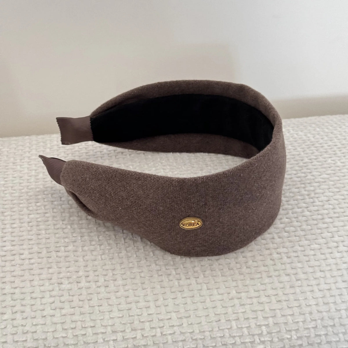 Woolen Fabric Wide Edge Headband Gold Label Headband Women Ladies Girls Daily Party Headwear Fashion Versatile Female Hairbands Quake qkgd