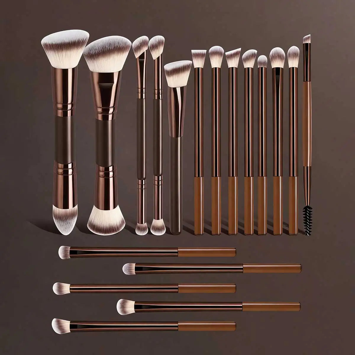 4/5/6/10/18pcs Professional Makeup Brush Set, Portable Travel Makeup Brushes, Dual-Ended Multifunctional Makeup Tools Set Quake 18pcs Makeup Brushes