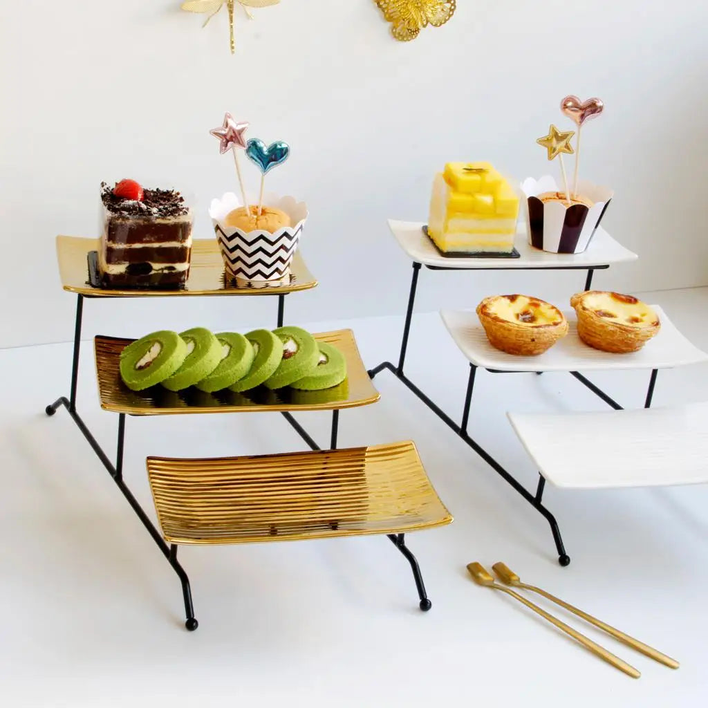 3 Tiers Fruit Basket Stand Holder Ceramic Countertop Fruit Dish Vegetables Quake