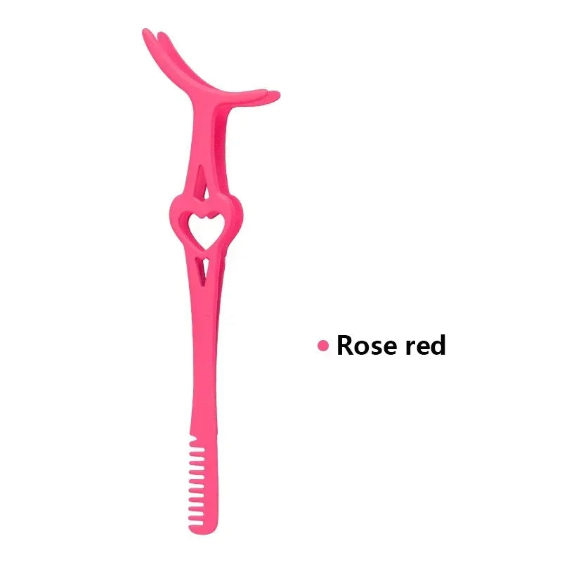 Professional False Eyelash Applicator Tool – Precision Stainless Steel Tweezers for Easy Application & Removal of Fake Lashes Quake M387 Rose Red