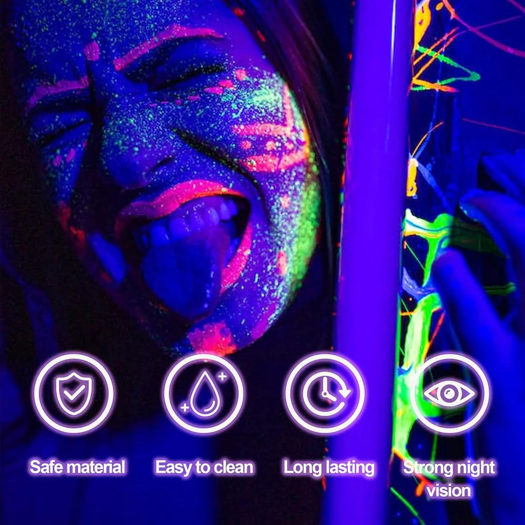 10 Colors Water-soluble Neon UV Luminous Face Body Painting Paste Stage Show Makeup Eyeliner Eyeshadow Glow Fluorescent Quake