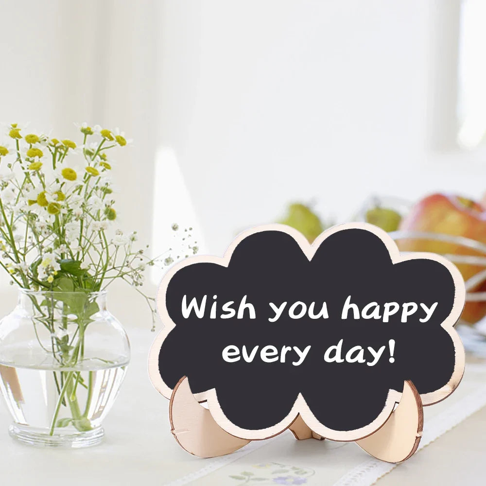 20/1PCS Wooden Blackboard Mini Board Message Label Sign Chalkboard Portable Table Decoration for Birthday Wedding Home Party Quake