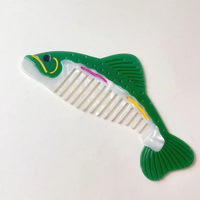 Acetic Acid Wide Tooth Comb Cute Cartoon Animal Detangling Hair Brush Dog Swan Pattern Small Pocket Comb Salon Hair Accessories Quake 8