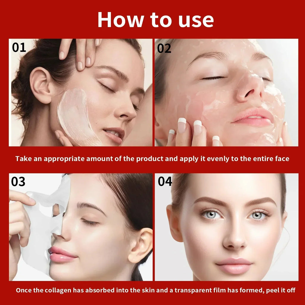 Real Collagen Fit, Collagen Wrapping Mask, Collagen 670,000ppm, Peel Off Facial Mask for elasticity, Hydrating, Glow, Glass Skin Quake