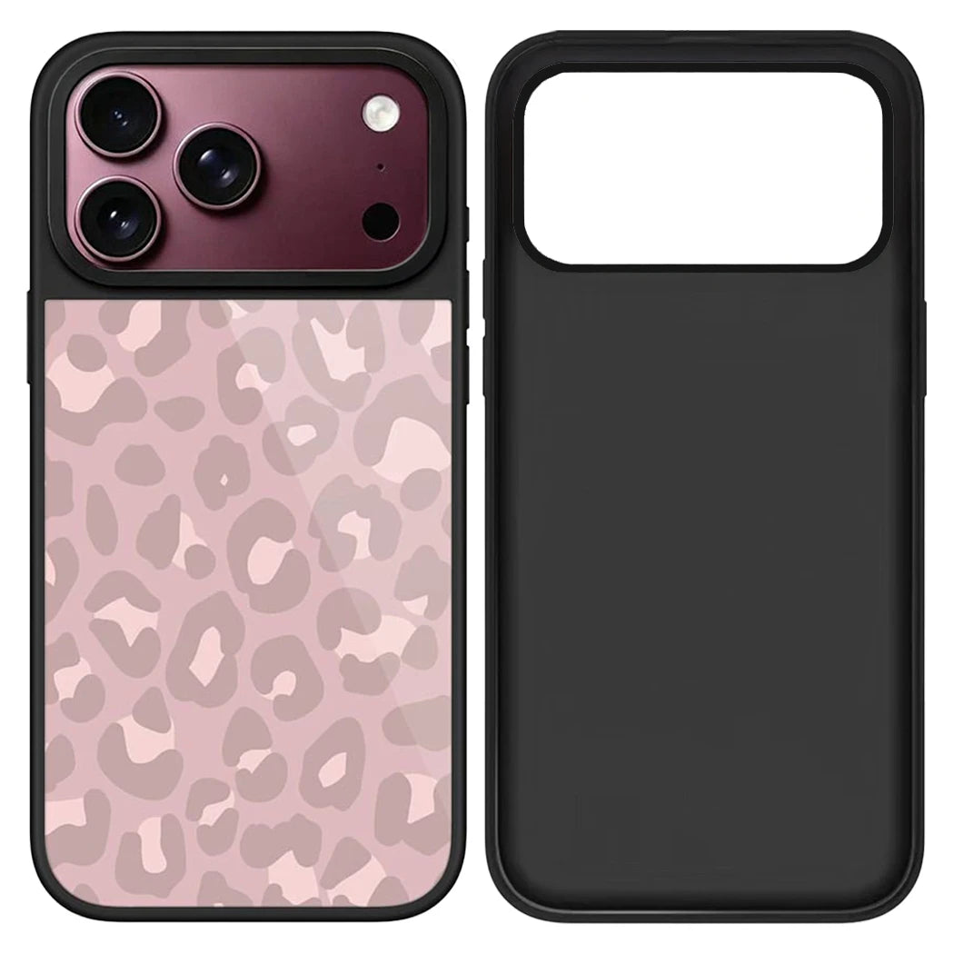 Pink Leopard Cherry Mirror Surface Magnetic Phone Case Cover for IPhone 12 13 14 15 16 17 18 Pro Max Case Quake