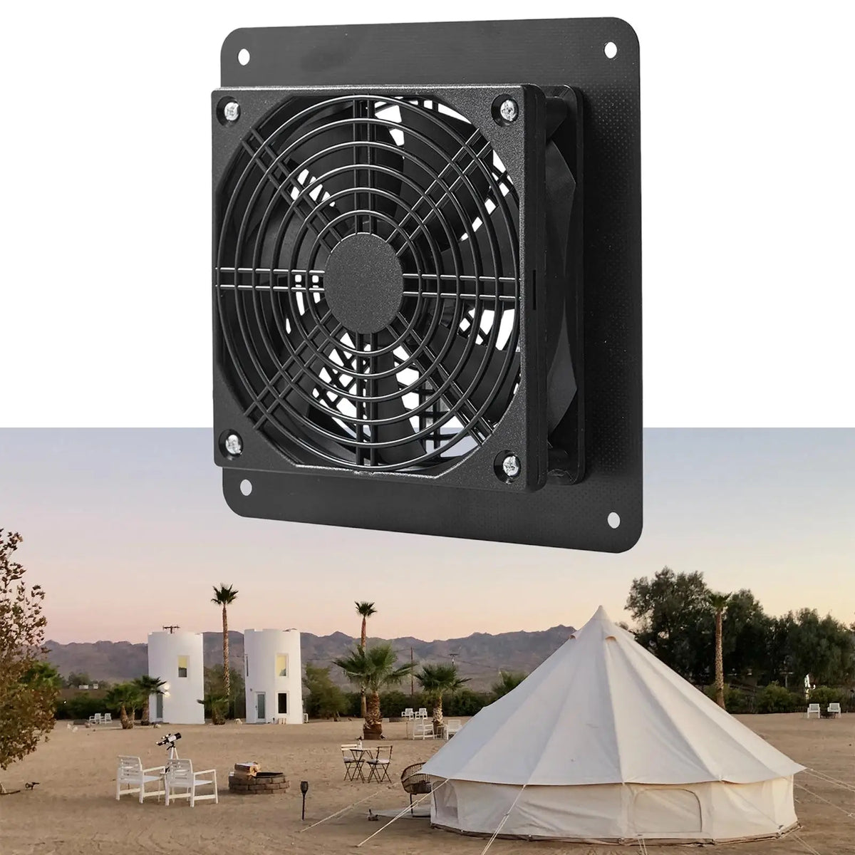 Solar Powered Exhaust Mount for Window Exhaust Office Pet Dog House Quake