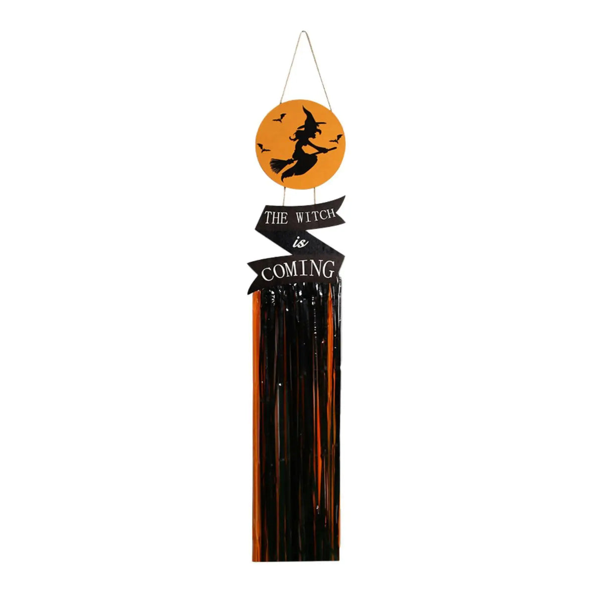 Halloween Hanging Sign Versatile with Lanyard for Relatives Wall Plaque Wood Ornament for Indoor Living Room Window Outdoor Wall Quake Witch