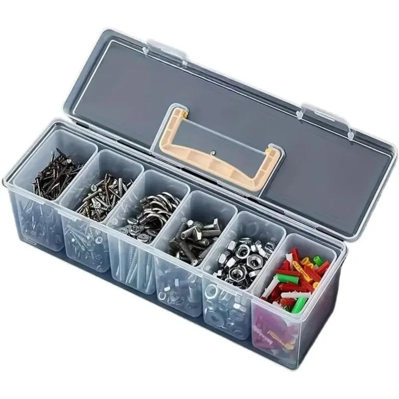 Home Hardware Parts Storage Box Transparent Divider Design Screw Accessory Sorting Portable Small Component Tool Container Quake